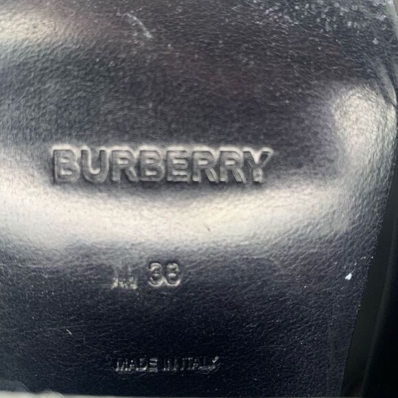 Burberry Danielle Low Calf Nova Check Heeled Boot EU 38 Leather and Wool Pull On - Picture 11 of 14